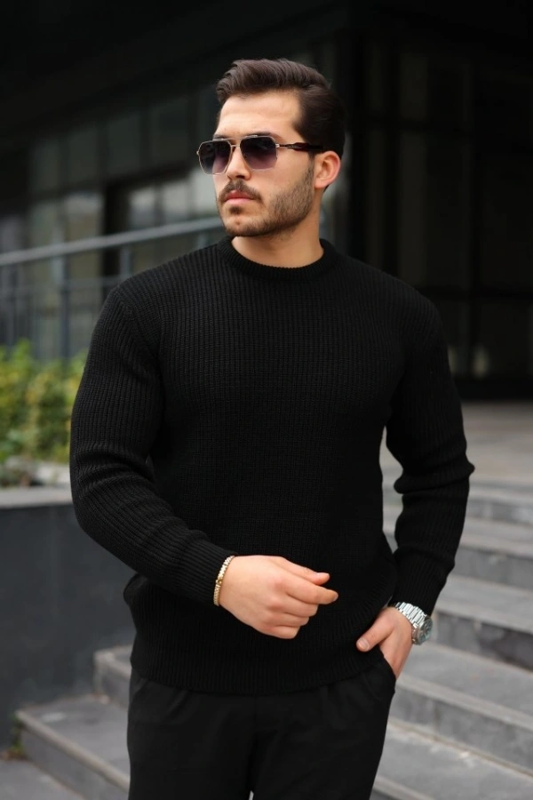 Bidebuvar Erkek Bisiklet Yaka Örme Kazak