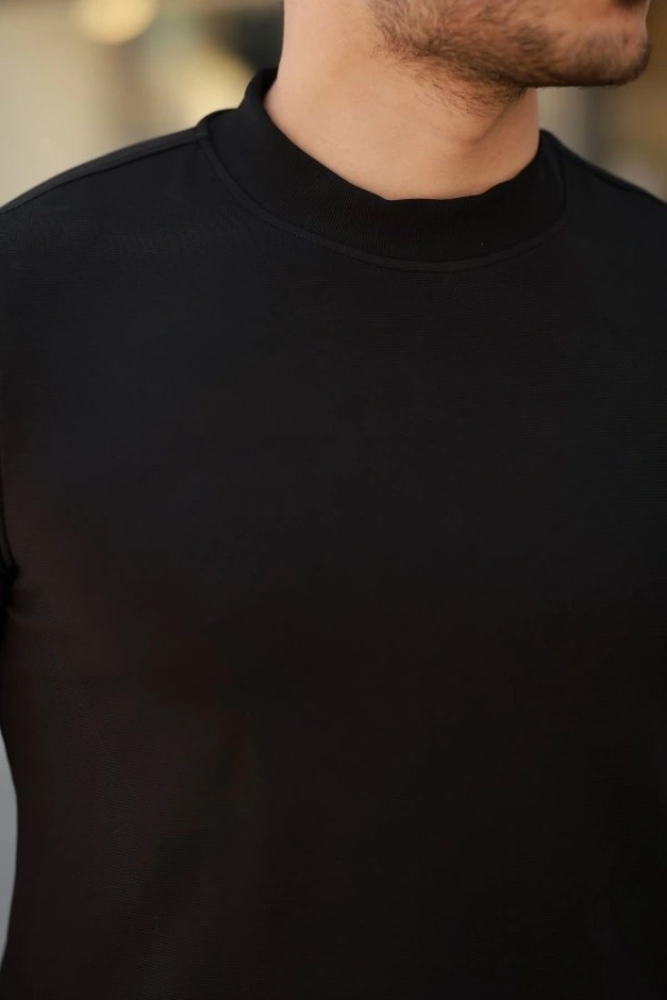 Bidebuvar Erkek Ince çizgi Dokulu Kısa Kollu T-shirt