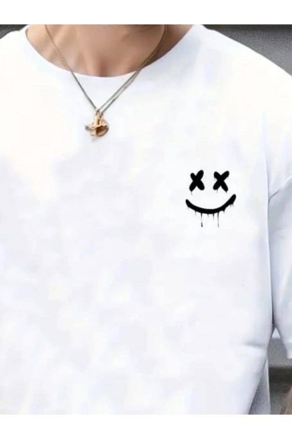 Bidebuvar Erkek Kısa Kollu Bisiklet Yaka Baskılı Süprem Tişört