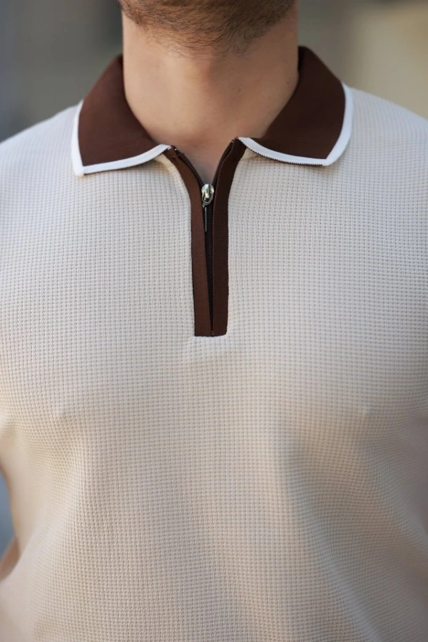 Bidebuvar Erkek Renkli Yaka Kısa Kollu Tişört