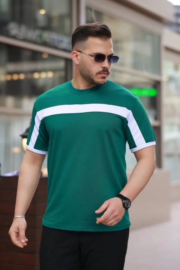 Bidebuvar Erkek şerit Detaylı Kısa Kollu T-shirt