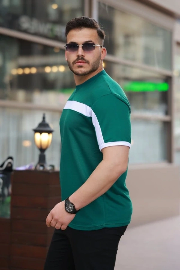 Bidebuvar Erkek şerit Detaylı Kısa Kollu T-shirt