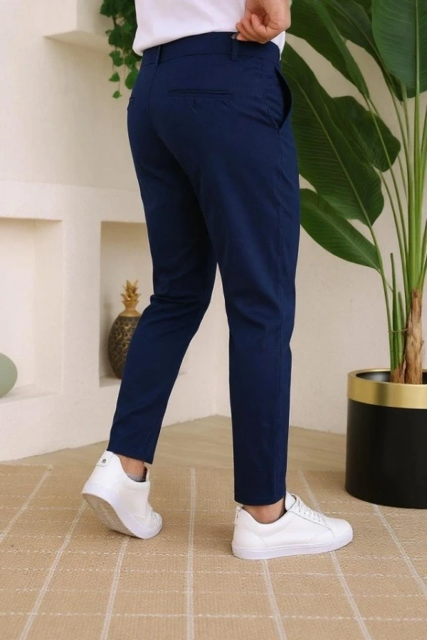 Bidebuvar Erkek Slim Fit Likralı Bilek Boy Dilli Kumaş Pantolon