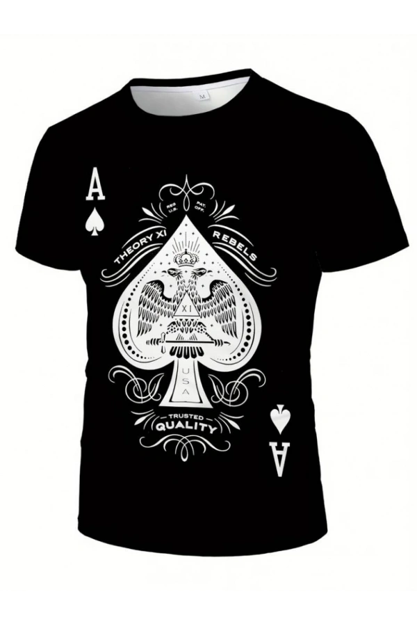 Bidebuvar Erkekkısa Kollu Yuvarlak Yaka Desenli Viskon T-shirt