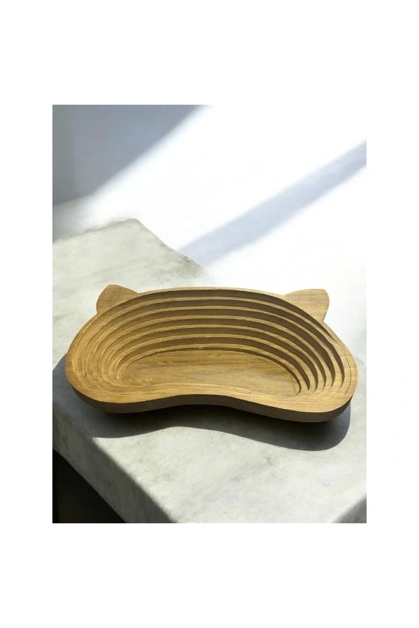 Bidebuvar Evcil Hayvan Kulak Motifli Ahşap Yatak