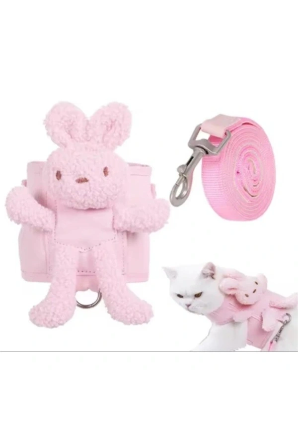 Bidebuvar Evcil Hayvan Peluş Ayıcıklı Göğüs Gezdirme Tasması Set