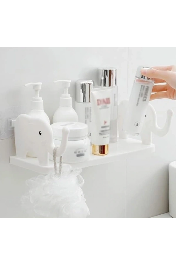 Bidebuvar Fil Desenli Yapışkanlı Çok Amaçlı Raf