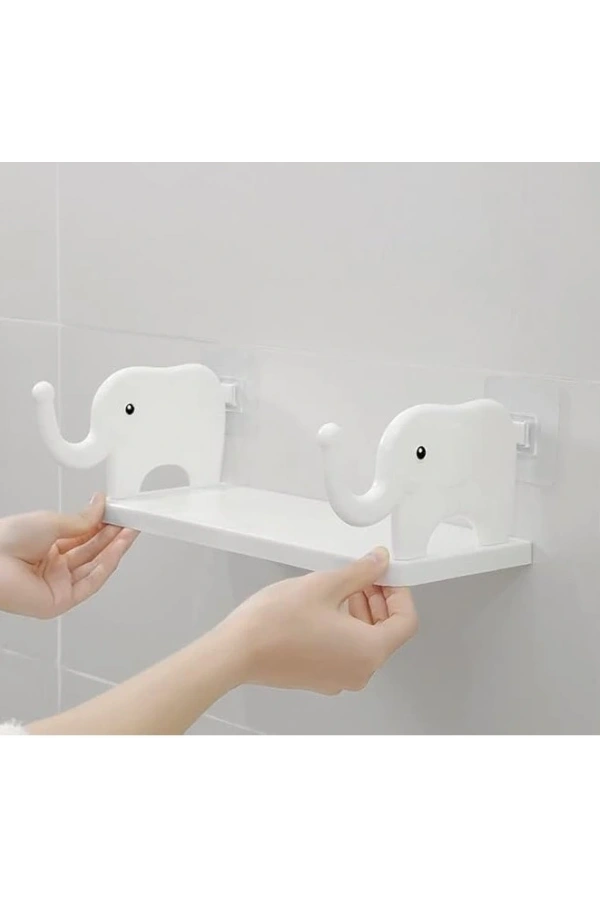 Bidebuvar Fil Desenli Yapışkanlı Çok Amaçlı Raf