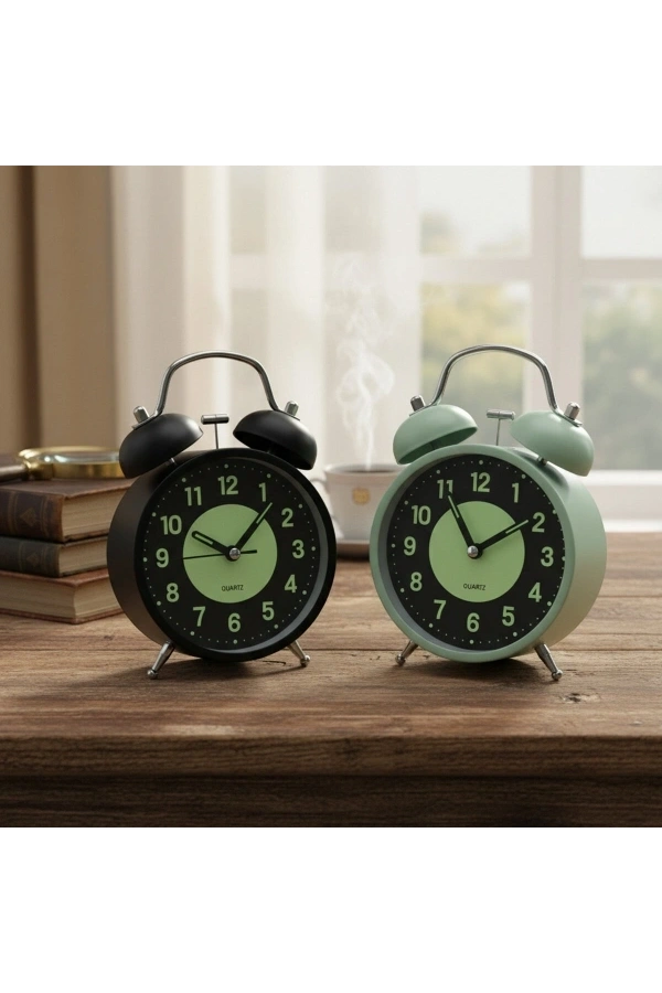 Bidebuvar Fosforlu Metal Çalar Saat