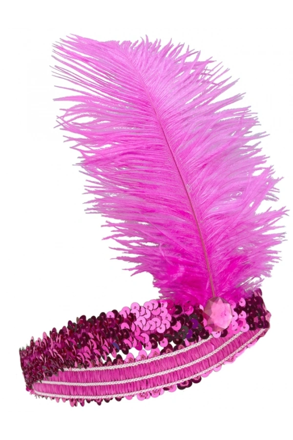 Bidebuvar Fuşya Renk Çarliston Saç Bandı