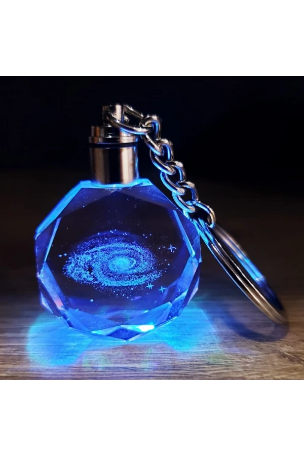 Bidebuvar Galaxy Gezegen Tasarım Işıklı Anahtarlık