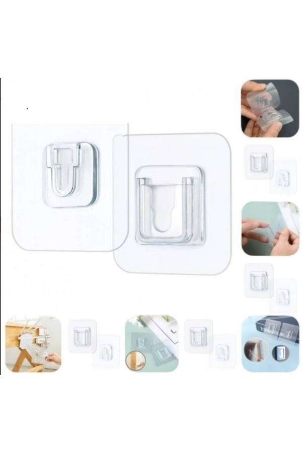 Bidebuvar Geçmeli Klips Eşya Sabitleme Askısı 6lı Set