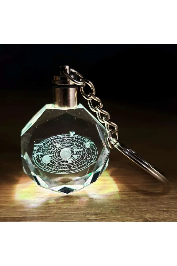 Bidebuvar Gezegenler Temalı Renk Değiştiren Kristal Anahtarlık