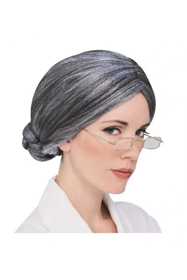 Bidebuvar Gri Yaşlı Peruğu çocuk yetişkin uyumlu