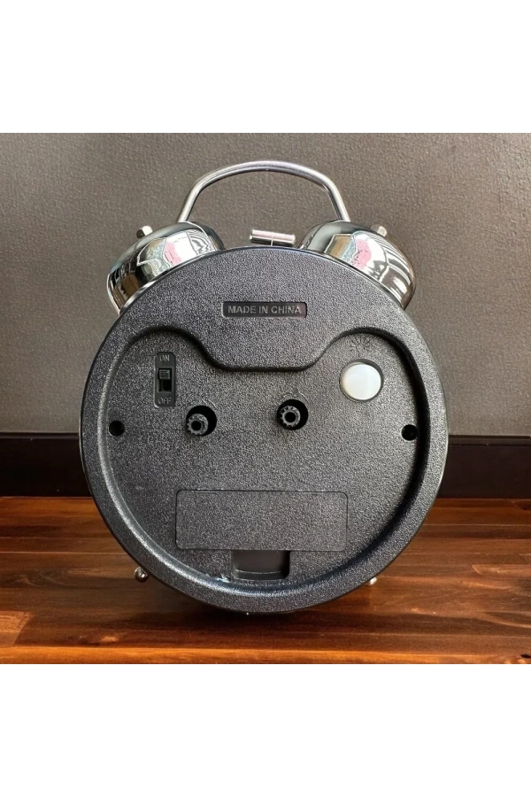 Bidebuvar Gümüş Metal Alarmlı Masa Saati