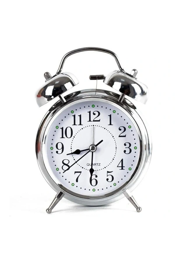 Bidebuvar Gümüş Renk Metal Çalar Masa Saati