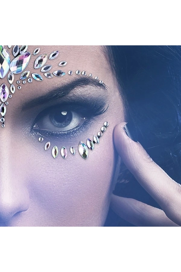 Bidebuvar Gümüş Taşlı Makyaj Yüz Süsü