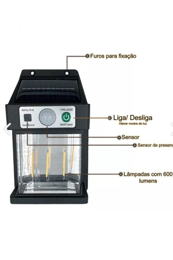 Bidebuvar Güneş Enerjili Hareket Sensörlü Duvar Lambası