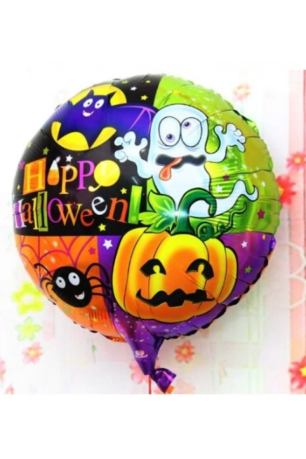 Bidebuvar Halloween Örümcekli Kabaklı Folyo Balon 18 inç