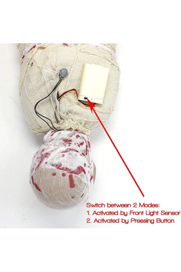 Bidebuvar Halloween Sensörlü Işıklı Hareketli Mumya