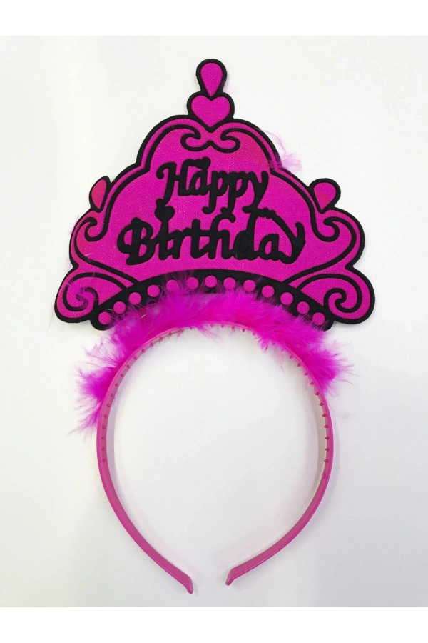 Bidebuvar Happy Birthday Yazılı Neon Renk Taç 12 Adet