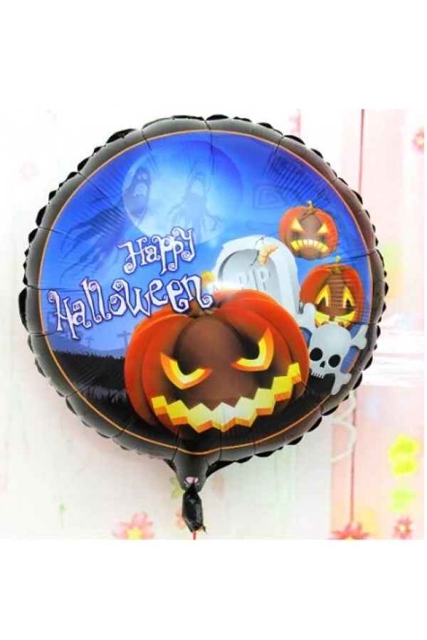 Bidebuvar Happy Halloween Balkabağı Folyo Balon 18 inç
