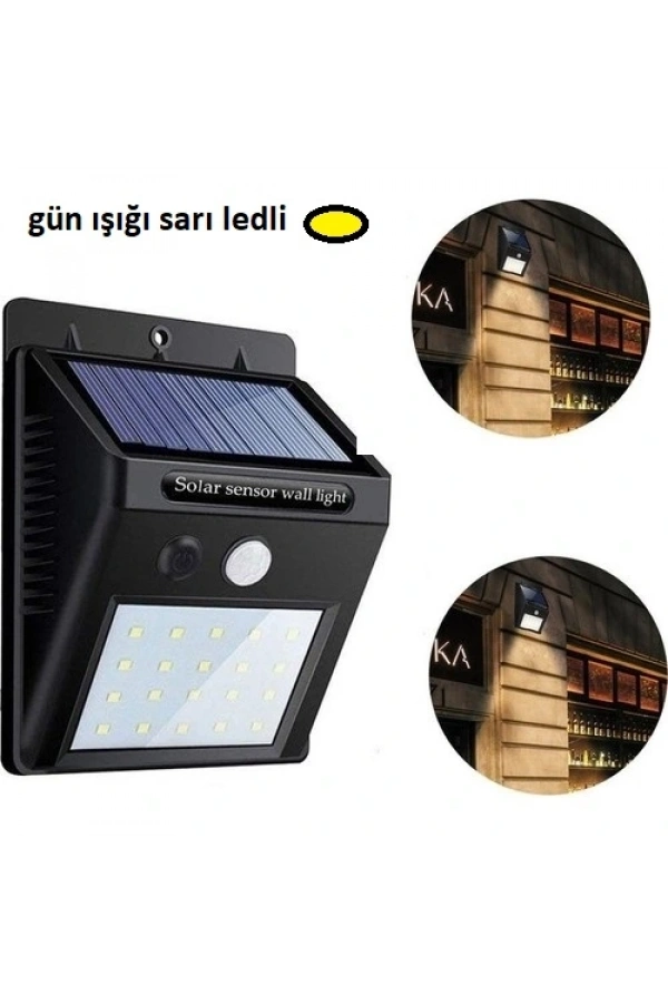 Bidebuvar Hareket Sensörlü Güneş Enerjili Lamba 20 led