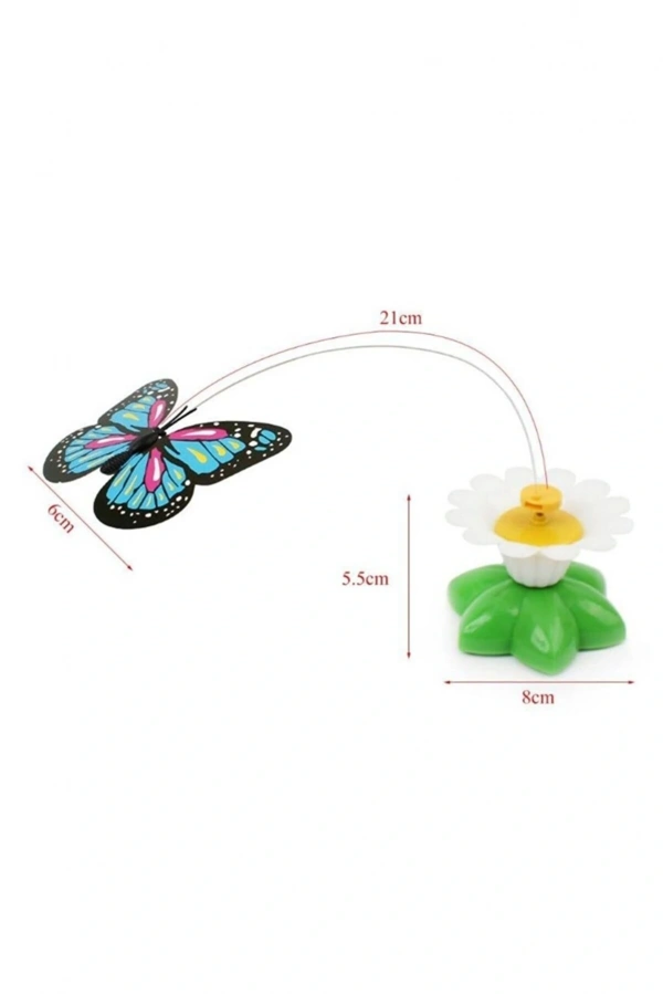 Bidebuvar Hareketli Pilli Kelebek Kedi Oyuncağı