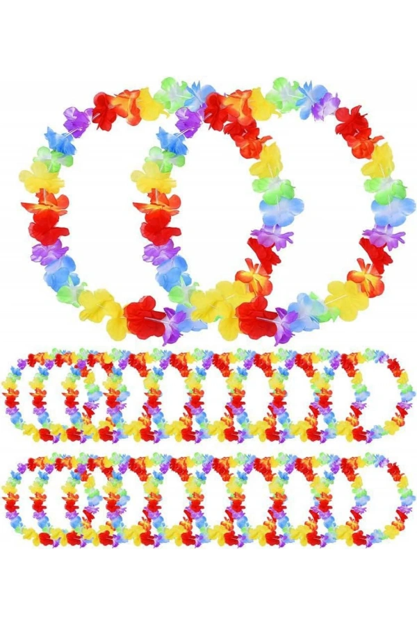 Bidebuvar Hawaii Çiçekli Boyun Kolyesi 12 Adet