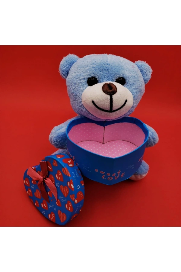 Bidebuvar Hediyelik Mavi Kutulu Ayıcık