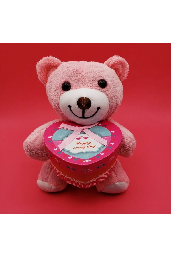 Bidebuvar Hediyelik Pembe Kutulu Ayıcık