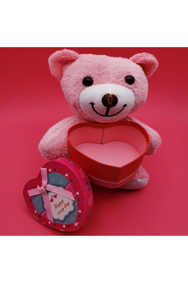 Bidebuvar Hediyelik Pembe Kutulu Ayıcık