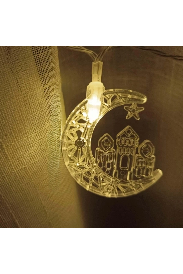Bidebuvar Hilal Tasarımlı Ramazan Süslemesi 20 LED USB Aydınlatma