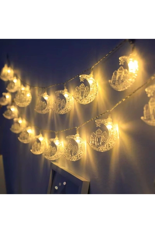 Bidebuvar Hilal Tasarımlı Ramazan Süslemesi 20 LED USB Aydınlatma