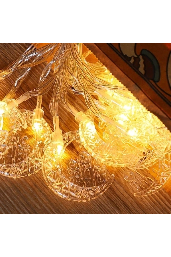 Bidebuvar Hilal Tasarımlı Ramazan Süslemesi 20 LED USB Aydınlatma