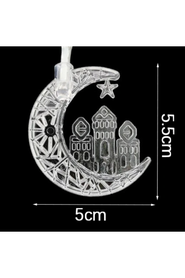 Bidebuvar Hilal Tasarımlı Ramazan Süslemesi 20 LED USB Aydınlatma