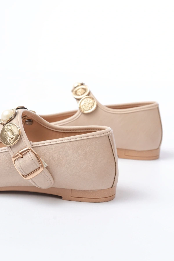 Bidebuvar İNF-6363  Nut Baret Tokalı Günlük Bayan Ayakkabı