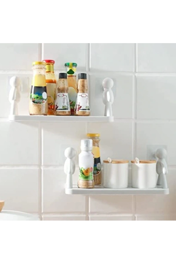 Bidebuvar İnsan Figürlü Yapışkanlı Çok Amaçlı Duvar Rafı