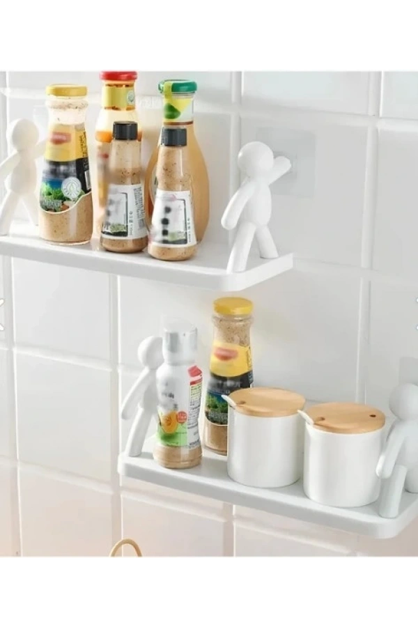 Bidebuvar İnsan Figürlü Yapışkanlı Çok Amaçlı Duvar Rafı