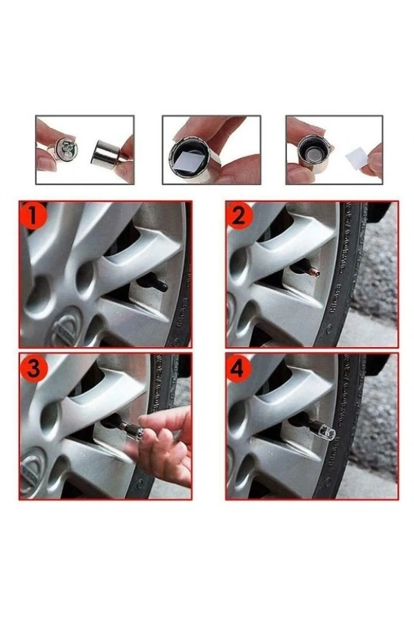 Bidebuvar Işıklı Bisiklet Araba Sibop Kapağı 2 Adet