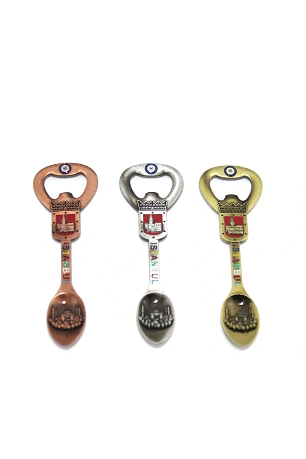Bidebuvar İstanbul Temalı Metal Magnet Ve Açacak Kaşık Tasarımlı
