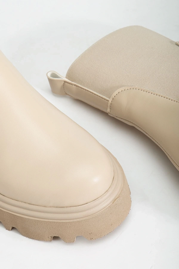 Bidebuvar K-815 Bej Lastikli Yüksek Tabanlı Günlük Kadın Bot