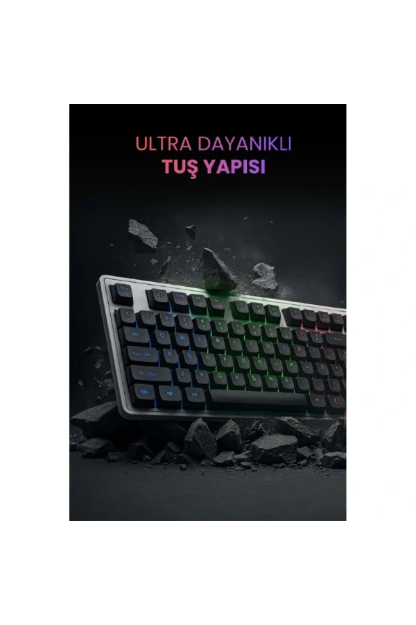 Bidebuvar Kablolu Işıklı Gaming Standart Türkçe Q Klavye Ve Mouse Seti