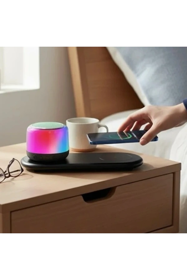 Bidebuvar Kablosuz Şarj Standlı Bluetooth Hoparlör