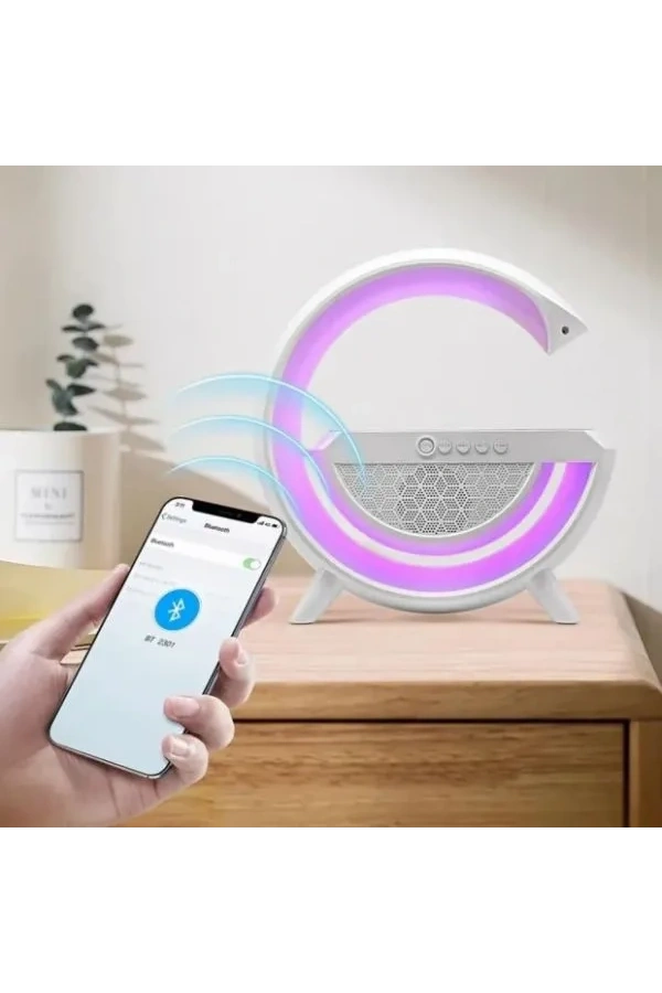 Bidebuvar Kablosuz Şarj Standlı RGB Hoparlör