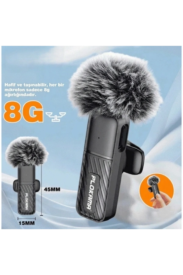 Bidebuvar Kablosuz Type-C Yaka Mikrofonu