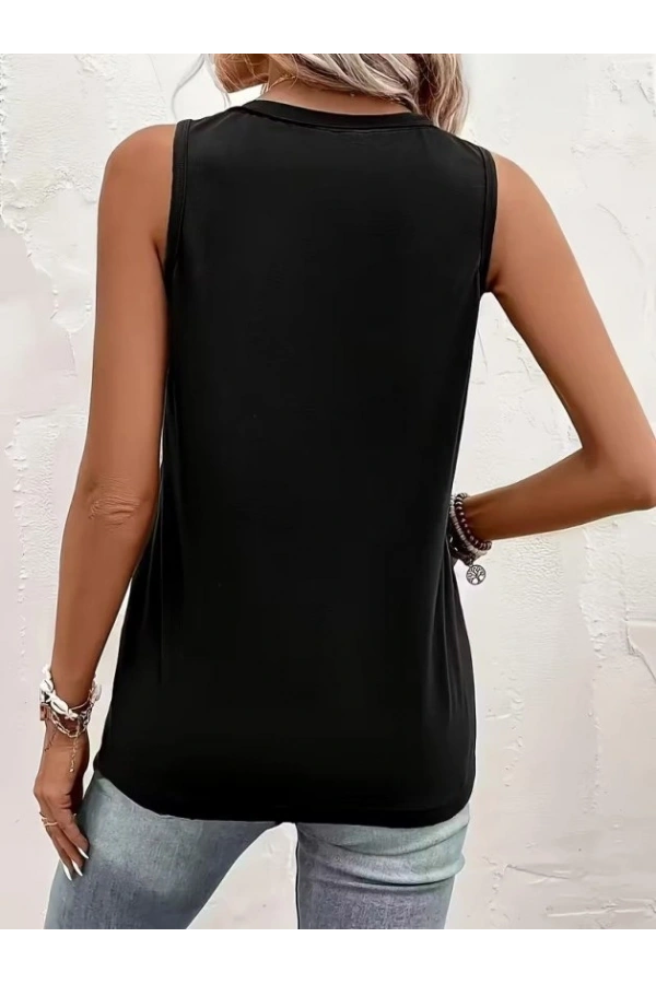 Bidebuvar Kadın Askılı önden Düğmeli Viskon Bluz