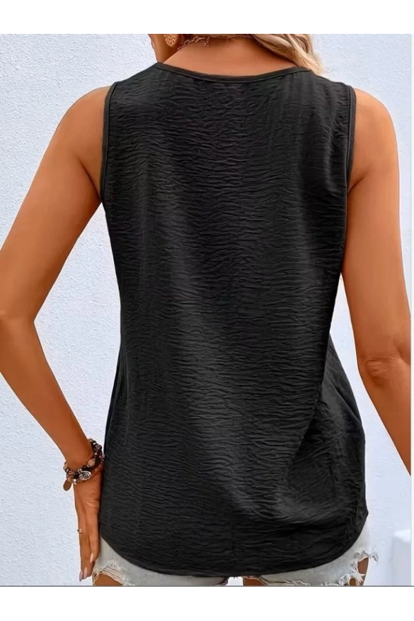 Bidebuvar Kadın Askılı V Yakalı Düğmeli Aerobin Bluz