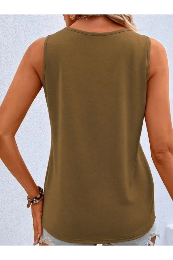 Bidebuvar Kadın Askılı V Yakalı Düğmeli Aerobin Bluz