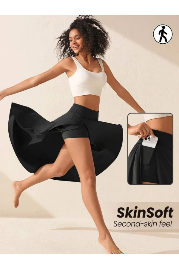 Bidebuvar Kadın Cep Detay Taytlı Sandy Etek